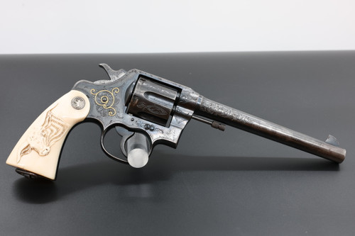 Factory Engraved and Gold Inlaid Colt New Service Revolver