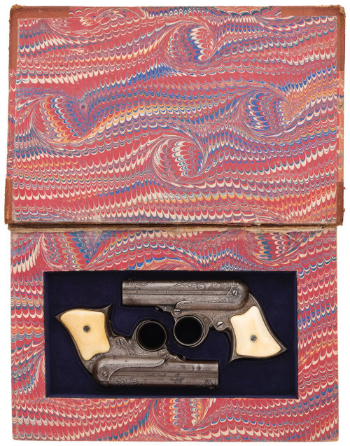 Pair of Acid Etched and Engraved Remington Elliot No. 2 Pepperbox Pistols  - 253A