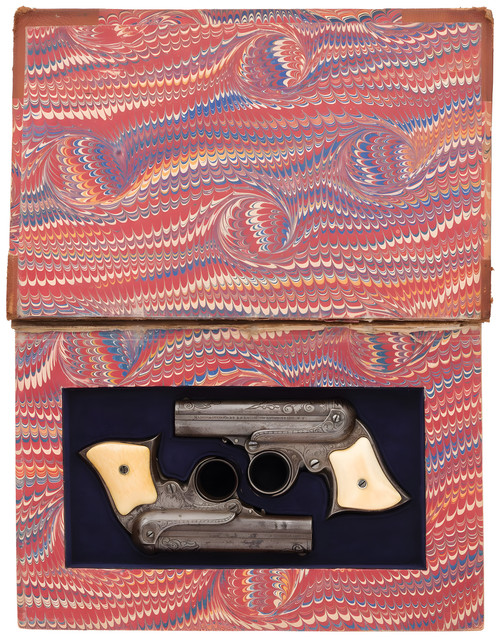 Pair of Acid Etched and Engraved Remington Elliot No. 2 Pepperbox Pistols  - 253A