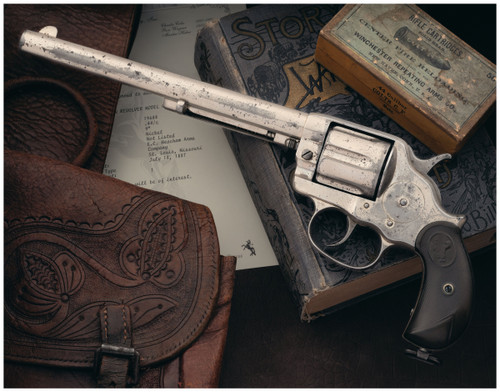 Antique Etched Panel Colt Model 1878 Frontier Six Shooter Double Action Revolver