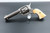 Engraved Silver Plated Colt First Gen SAA Revolver Inscribed "E.V. Empire Ranch" and "Tucson, AT" with Steer Head Relief Carved Ivory Grips