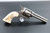 Engraved Silver Plated Colt First Gen SAA Revolver Inscribed "E.V. Empire Ranch" and "Tucson, AT" with Steer Head Relief Carved Ivory Grips