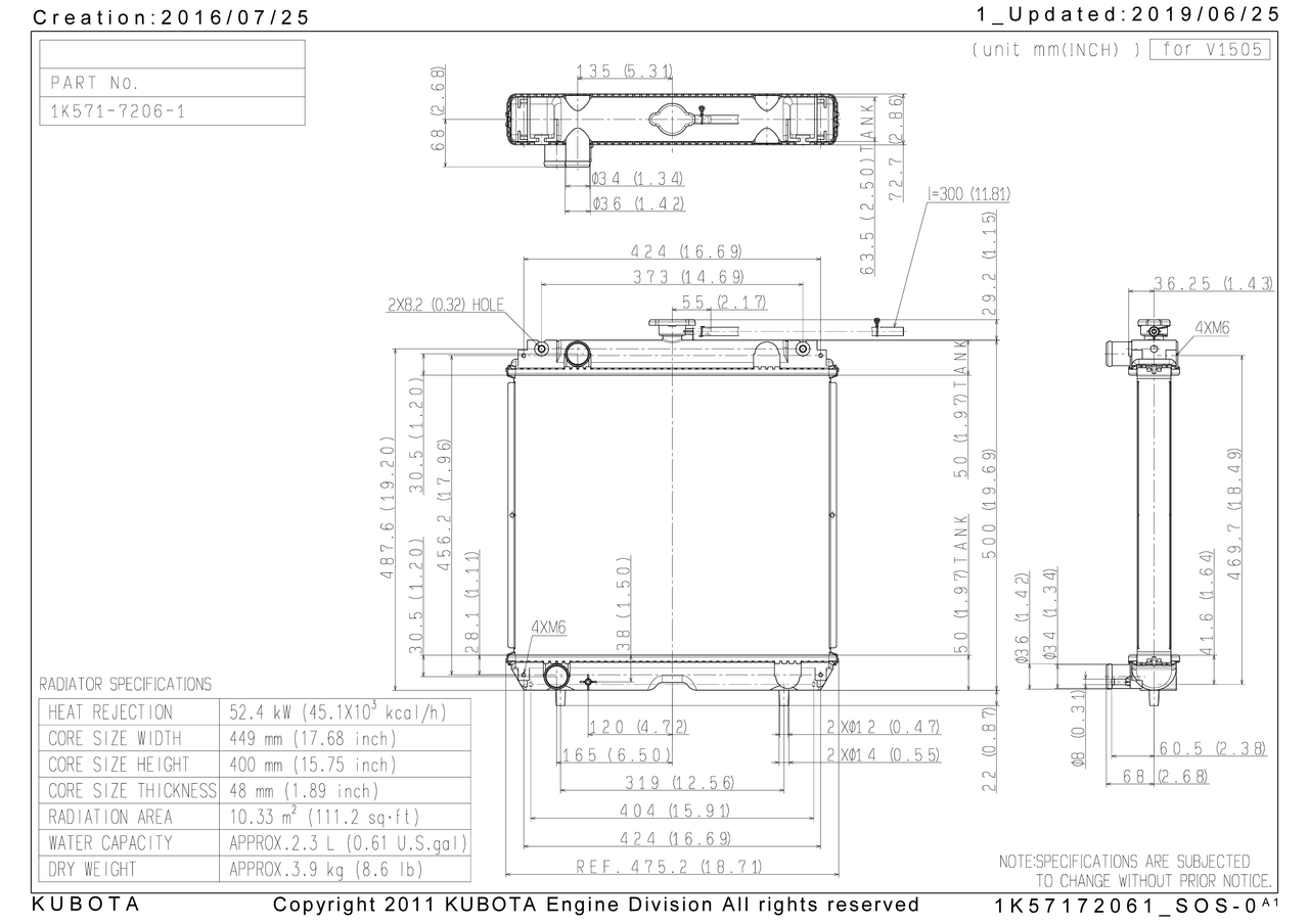 Original Kubota 1k57164010