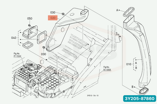 KUBOTA 3Y205-87860 DUCT