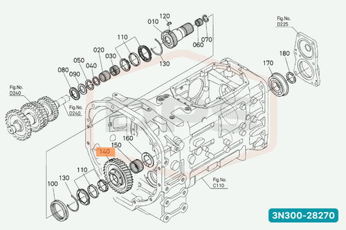 KUBOTA 3N300-28270 GEAR