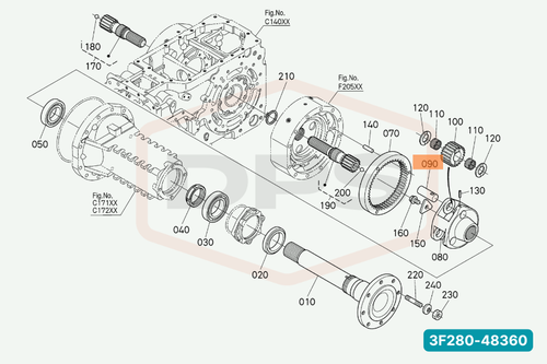 KUBOTA 3F280-48360 SHAFT
