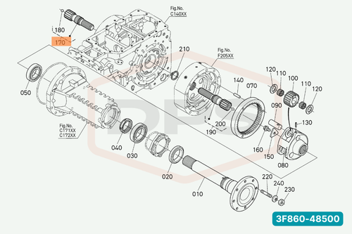 KUBOTA 3F860-48500 SHAFT