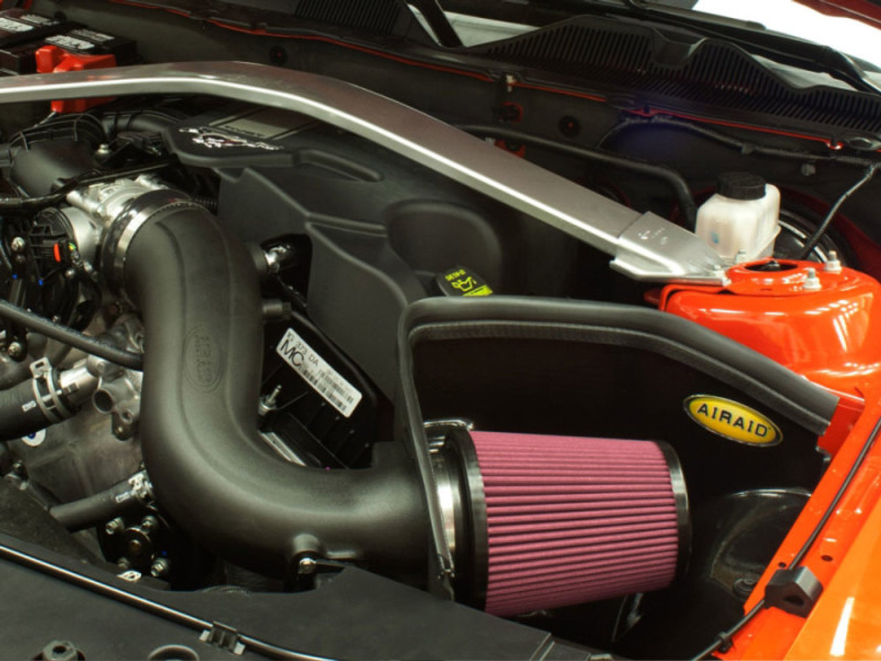 Airaid 11-14 Ford Mustang 3.7L V6 MXP Intake System w/ Tube (Oiled Red  Media) 450-265 Unleashed Tuning
