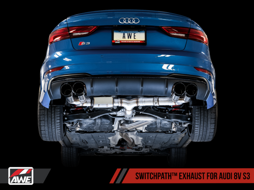 AWE Tuning Audi 8V S3 SwitchPath Exhaust w/Diamond Black Tips 102mm - 3025-43072 Photo - Primary