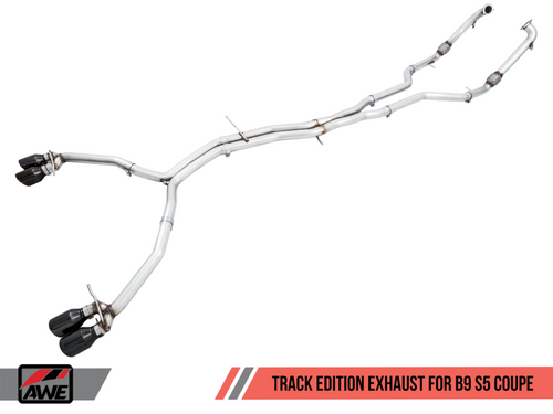 AWE Tuning Audi B9 S5 Coupe 3.0T Track Edition Exhaust - Diamond Black Tips (102mm) - 3010-43058 Photo - Primary