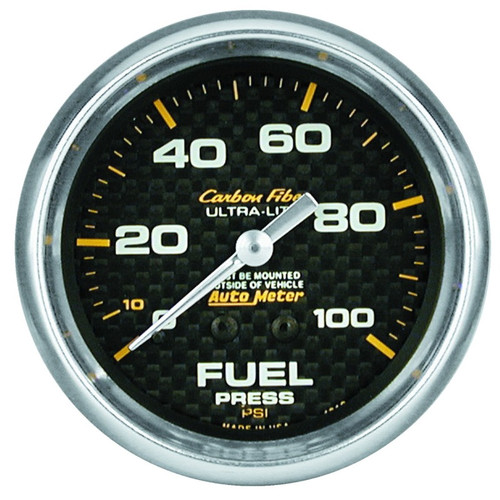 Autometer Carbon Fiber 66.7mm 100 PSI Mechanical Oil Pressure Gauge - 4812 Photo - Primary