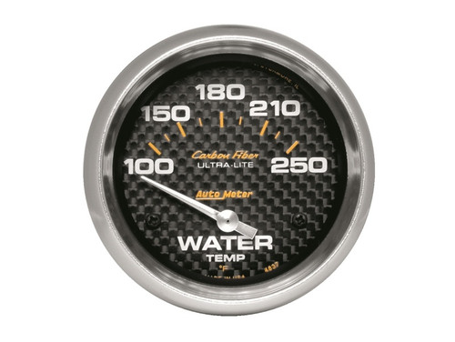 AutoMeter Gauge Water Temp 2-5/8in (66.7mm) 100-250F Electric Carbon Fiber - 4837 Photo - Primary