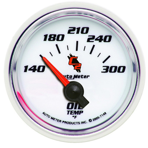 Autometer C2 Electric Oil Temperature 2 1/16in 140-300 F Gauge - 7148 Photo - Primary