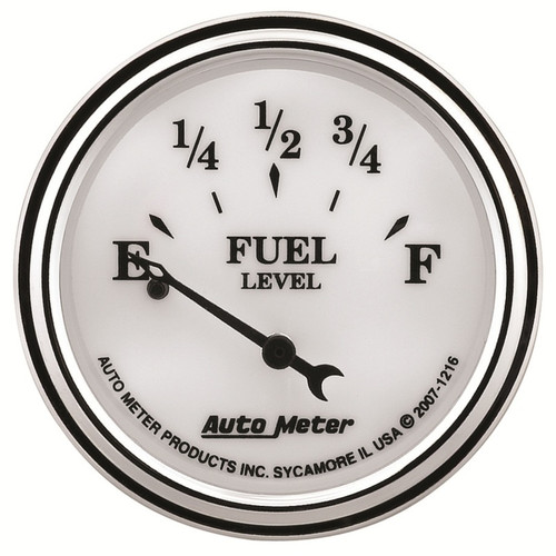 AutoMeter Gauge Fuel Level 2-1/16in. 240 Ohm(e) to 33 Ohm(f) Elec Old Tyme White II - 1216 Photo - Primary
