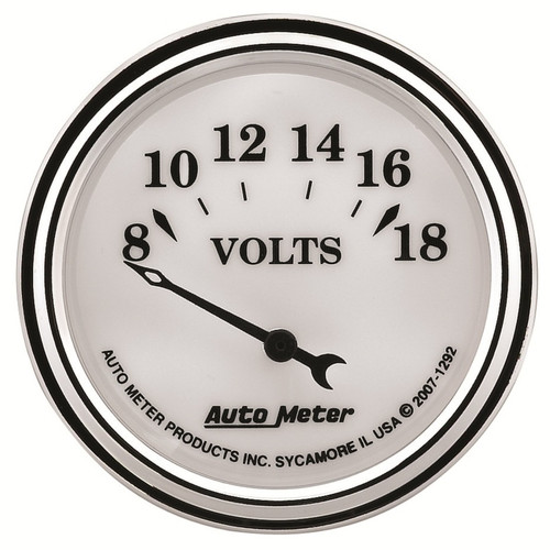AutoMeter Gauge Voltmeter 2-1/16in. 18V Elec Old Tyme White II - 1292 Photo - Primary