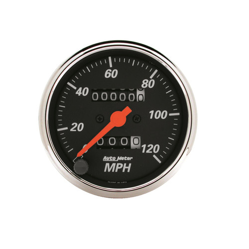 AutoMeter Gauge Speedometer 3-1/8in. 120MPH Mechanical Designer Black - 1476 Photo - Primary