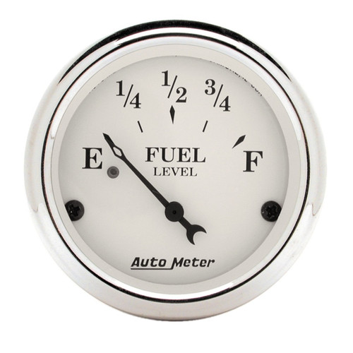 AutoMeter Gauge Fuel Level 2-1/16in. 240 Ohm(e) to 33 Ohm(f) Elec Old Tyme White - 1606 Photo - Primary