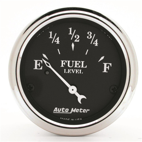 AutoMeter Gauge Fuel Level 2-1/16in. 0 Ohm(e) to 90 Ohm(f) Elec Old Tyme Black - 1715 Photo - Primary