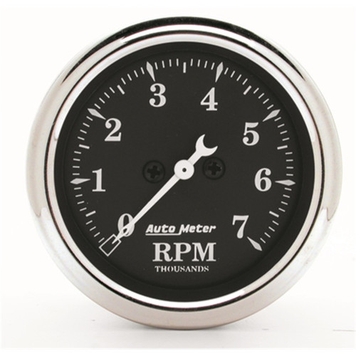 AutoMeter Gauge Tachometer 2-1/16in. 7K RPM In-Dash Old Tyme Black - 1797 Photo - Primary
