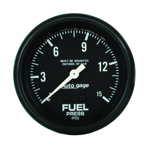 AutoMeter Gauge Fuel Pressure 2-5/8in. 0-15PSI Mechanical Black Autogage - 2311 Photo - Primary