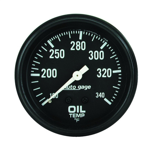 AutoMeter Gauge Oil Temperature 2-5/8in. 100-340 Deg. F Mechanical Black Autogage - 2314 Photo - Primary