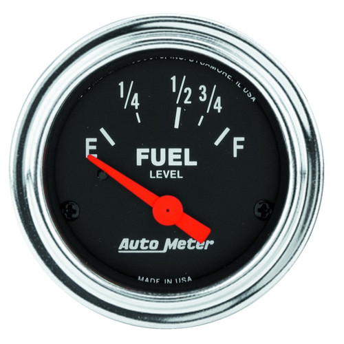 AutoMeter Gauge Fuel Level 2-1/16in. 16 Ohm(e) to 158 Ohm(f) Elec Traditional Chrome - 2518 Photo - Primary