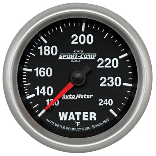 AutoMeter Gauge Water Temp 2-5/8in. 120-240 Deg. F Mechanical Sport-Comp II - 7632 Photo - Primary