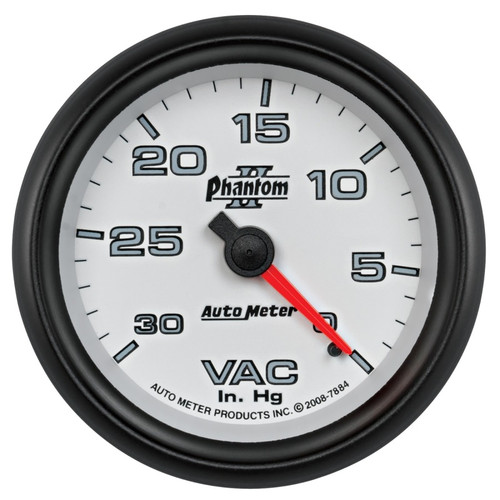 AutoMeter Gauge Vacuum 2-5/8in. 30Inhg Mechanical Phantom II - 7884 Photo - Primary