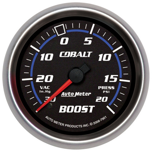 AutoMeter Gauge Vac/Boost 2-5/8in. 30Inhg-20PSI Mechanical Cobalt - 7901 Photo - Primary