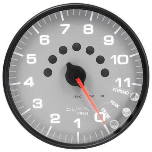 AutoMeter Gauge Tachometer 5in. 11K RPM W/Shift Light & Peak Mem Silver/Black Spek-Pro - P23922 User 2