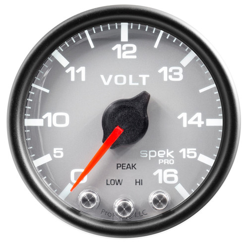 AutoMeter Gauge Voltmeter 2-1/16in. 16V Stepper Motor W/Peak & Warn Slvr/Blk Spek-Pro - P34422 User 1