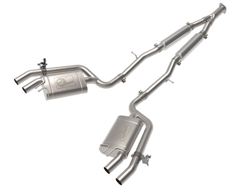aFe Gemini XV 3in to Dual 2-1/2in 304 SS Cat-Back Exhaust w/ Cut-Out 18-21 Kia Stinger L4-2.0L (t) - 49-37034 Photo - Primary