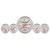 AutoMeter Gauge Kit 5 Pc. 3-1/8in. & 2-1/16in. Mech. Speedo. Wtmp & Oilp Arctic Wht - 1311 User 1