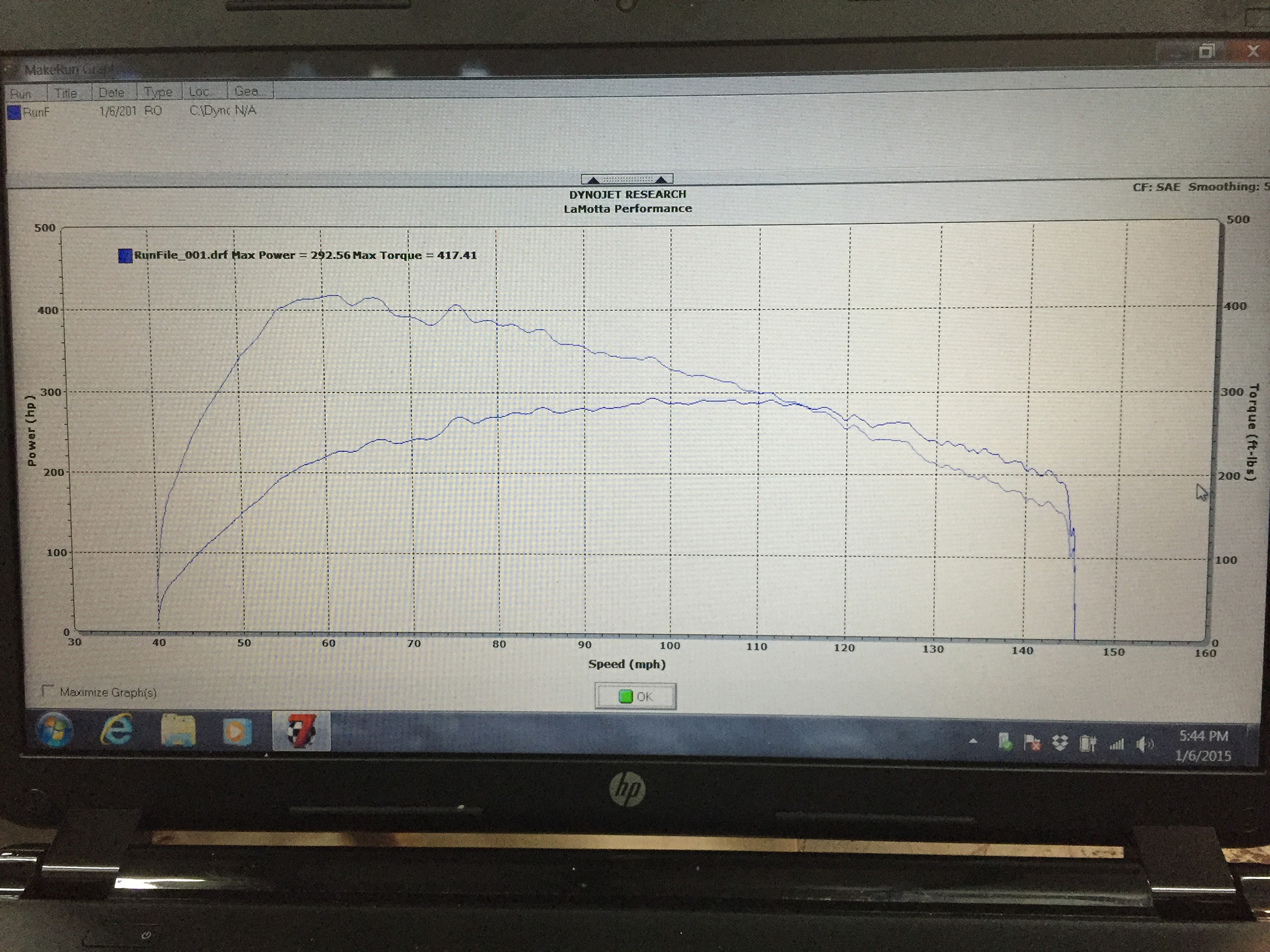 2015 Mustang 2.3L Ecoboost Dyno Sheet