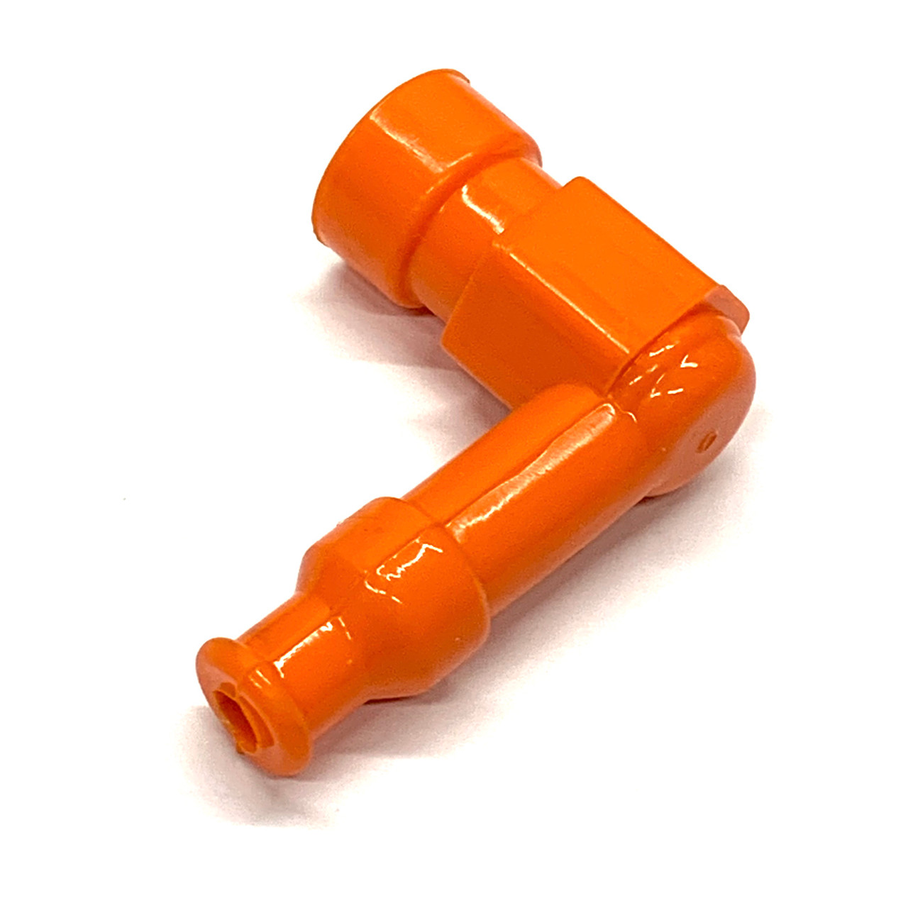 Universal Silicone 90 Degree Spark Plug Boot - Orange - DENNY CYCLES LLC
