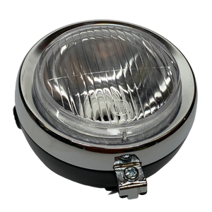 Black Guia 5 inch Moped Headlight w/ Chrome Ring Black Guia 5 inch Moped Headlight w/ Chrome Ring