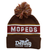 Mopeds Knit Pom-Pom Cuffed Logo Beanie (Chocolate Brown / Rust Orange)