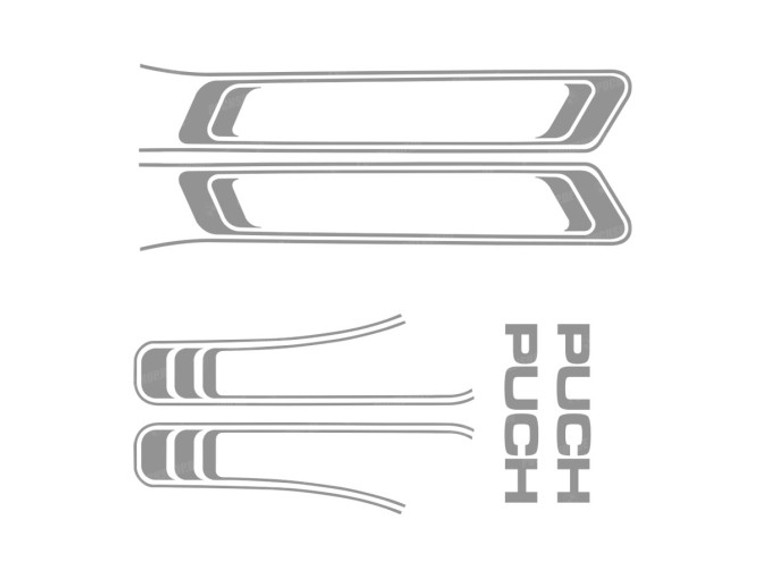 Silver Frame Decal Set for Puch Maxi Moped