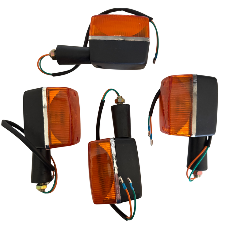 Universal Tomos Style Rectangle Turn Signal - Black - Set of 4