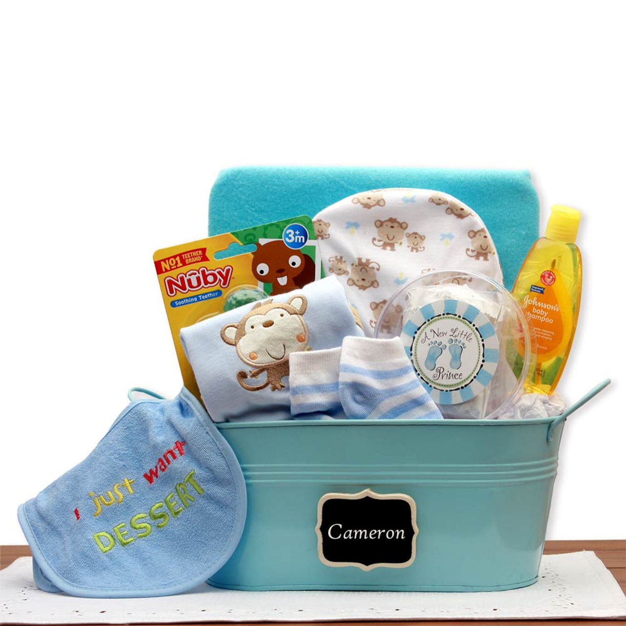 Elephant Blue Baby Boy Gift Basket | Thoughtful Presence