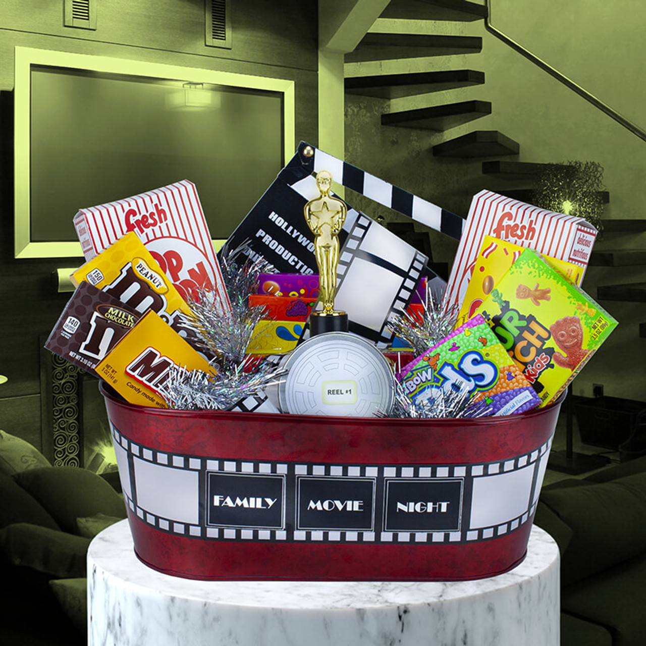 Family Movie Night Gift Basket