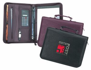 Executive Binder 3-Ring Zip Portfolio w/Handle