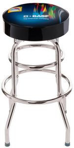 Double Ring Swivel Bar Stool w/Chrome Frame- Seat Logo