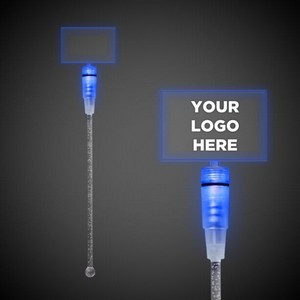 9" Blue Rectangle Light-Up Cocktail Stirrer