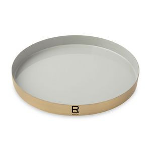 Be Home® Luxe Round Enamel Tray - Moonbeam-Matte Gold