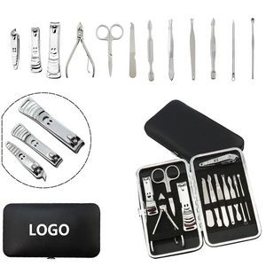 Classic Black 12-IN-1 Manicure Set Nail Clippers