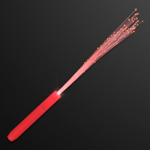 Red Flashing Stick Wand w/ Red Sparkle Fibers - BLANK