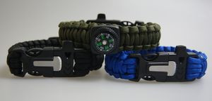 Outdoor Multifunctional Survival Bracelet w/Blade Whistle