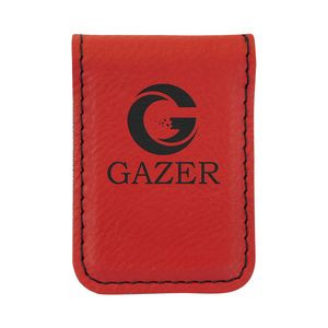 Red Leatherette Money Clip