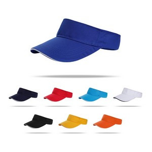 Stock Solid Color Poly Cotton Visor w/Velcro Back Fastener
